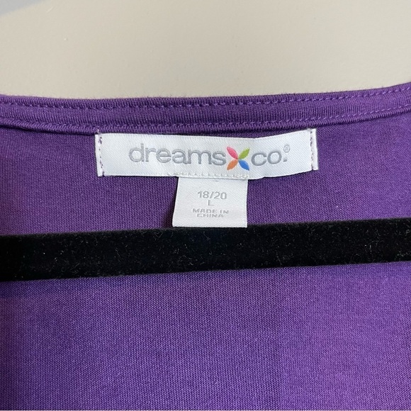 Dreams Co Maxi Dress Size 18/20 Purple Scoop Neck Bell Sleeve Empire Waist - Picture 3 of 8